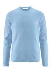 Hessnatur Strickpullover Regular Hellblau/Blau
