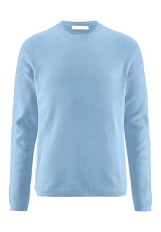 Hessnatur Strickpullover Regular Hellblau/Blau