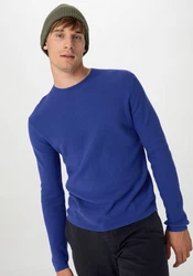Hessnatur Strickpullover Regular Blau/Hellblau/Dunkelblau/Türkis
