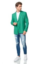 Denim Distriqt Sakko Feiner Herren Zweireiher Sakko Grün
