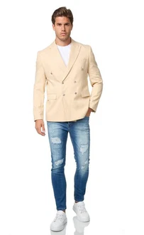 Denim Distriqt Sakko Feiner Herren Zweireiher Sakko