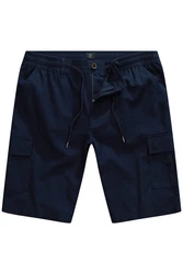 JP1880 Bermudas Leinenoptik Cargotaschen Elastikbund Dunkelblau/Blau/Schwarz
