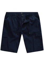 JP1880 Bermudas Leinenoptik Cargotaschen Elastikbund Dunkelblau/Blau/Schwarz