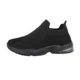 Schwarze Turnschuhe ohne Schnürsenkel und Spitze image