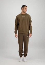 Alpha Industries Men Sweatshirts Organics Sweater Dunkelgrün/Khaki