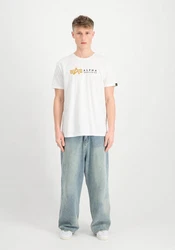 Alpha Industries T-Shirt Alpha Label T Puff Print Rot/Weiß/Creme