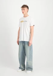 Alpha Industries T-Shirt Alpha Label T Puff Print Rot/Weiß/Creme