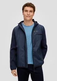 Allwetterjacke Nylonjacke mit gestrickten rmeln und Kapuze