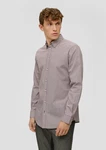 s.Oliver BLACK LABEL Langarmhemd Grau/Hellgrau/Lila