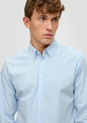 s.Oliver BLACK LABEL Langarmhemd Hellblau/Blau