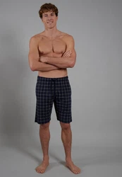 CECEBA Herren Schlafhose Bermuda Style Dallas Dunkelblau/Blau