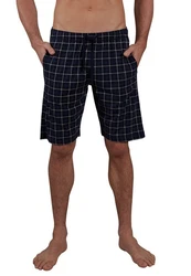 CECEBA Herren Schlafhose Bermuda Style Dallas Dunkelblau/Blau
