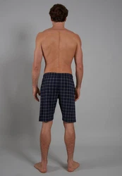CECEBA Herren Schlafhose Bermuda Style Dallas Dunkelblau/Blau
