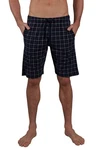 CECEBA Herren Schlafhose Bermuda Style Dallas Dunkelblau/Blau
