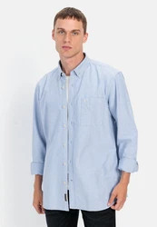 camel active Langarmhemd Hellblau/Blau/Dunkelblau