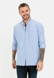 camel active Langarmhemd Hellblau/Blau/Dunkelblau