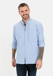 camel active Langarmhemd Hellblau/Blau/Dunkelblau