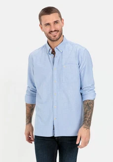 camel active Langarmhemd Hellblau/Blau/Dunkelblau