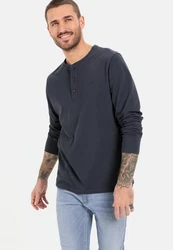 camel active T-Shirt Henley Night Blue