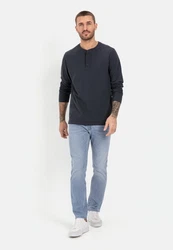 camel active T-Shirt Henley Night Blue