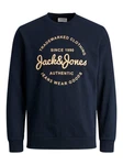 Jack & Jones Sweatshirt JJFOREST SWEAT CREW NECK Dunkelblau/Blau