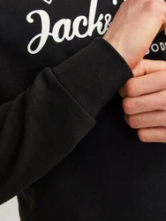 Jack & Jones Sweatshirt JJFOREST SWEAT CREW NECK Schwarz