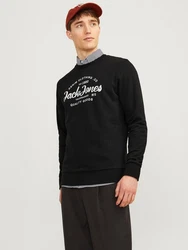 Jack & Jones Sweatshirt JJFOREST SWEAT CREW NECK Schwarz