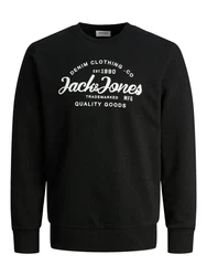Jack & Jones Sweatshirt JJFOREST SWEAT CREW NECK Schwarz