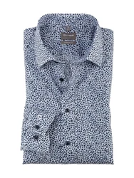 OLYMP Businesshemd Luxor comfort fit Grafik-Print Blau/Dunkelblau/Hellblau
