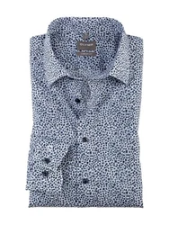 OLYMP Businesshemd Luxor comfort fit Grafik-Print Blau/Dunkelblau/Hellblau