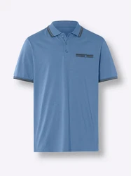 Sieh an! T-Shirt Kurzarm-Poloshirt Grau/Blau/Hellblau