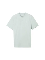 TOM TAILOR Poloshirt Basic mit Bomberkragen Hellgrün/Grün/Hellblau