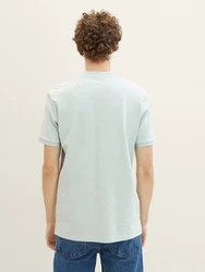 TOM TAILOR Poloshirt Basic mit Bomberkragen Hellgrün/Grün/Hellblau