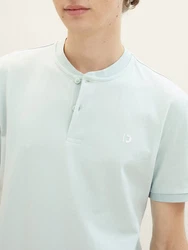 TOM TAILOR Poloshirt Basic mit Bomberkragen Hellgrün/Grün/Hellblau