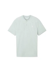 TOM TAILOR Poloshirt Basic mit Bomberkragen Hellgrün/Grün/Hellblau