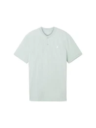 Poloshirt Basic Poloshirt mit Bomberkragen mit Logo Print