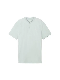 TOM TAILOR Poloshirt Basic mit Bomberkragen Hellgrün/Grün/Hellblau
