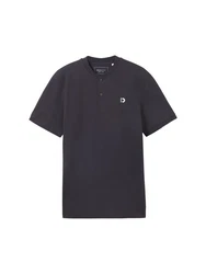 TOM TAILOR Poloshirt Basic mit Bomberkragen Dunkelblau/Dunkelgrau/Schwarz