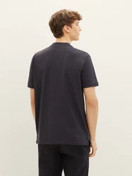 TOM TAILOR Poloshirt Basic mit Bomberkragen Dunkelblau/Dunkelgrau/Schwarz