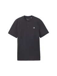 TOM TAILOR Poloshirt Basic mit Bomberkragen Dunkelblau/Dunkelgrau/Schwarz