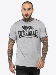 Lonsdale T-Shirt Stour Grau/Dunkelgrau/Braun