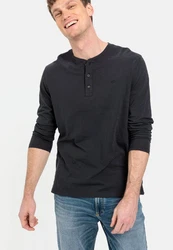 camel active Henleyshirt NOS Hellblau/Schwarz/Dunkelgrau/Grau/Dunkelblau
