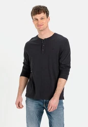 camel active Henleyshirt NOS Hellblau/Schwarz/Dunkelgrau/Grau/Dunkelblau
