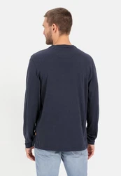 camel active Henleyshirt NOS Dunkelblau/Hellblau/Lila