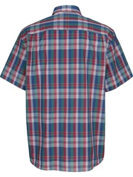 Babista Kurzarmhemd ROMANTELLI Zeitloser Button-Down-Kragen blau kariert