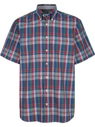 Babista Kurzarmhemd ROMANTELLI Zeitloser Button-Down-Kragen blau kariert