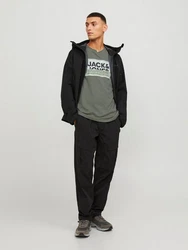 Jack & Jones Kurzarmshirt JCOLOGAN TEE CREW NECK Dunkelgrün/Grün