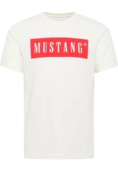 MUSTANG T-Shirt Austin creme/rot
