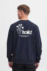 !Solid Rundhalspullover SDImran Dunkelblau/Blau