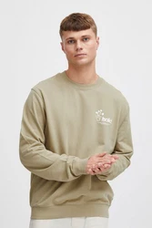 !Solid Rundhalspullover SDImran Khaki/Braun/Beige
